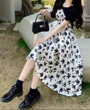 Cinessd Dark Coquette Rose Floral Dress