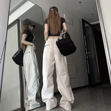 Cinessd Party Outfit Y2K Techwear Sweatpants Women Streetwear Korean Hip Hop Harajuku Cargo Parachute Track Pants Lady Wide Leg Joggers Trousers 2024