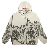 Cinessd party look inspos Big promotion Europe, America, autumn and winter styles for men and women New Y2K hoodie couple long-sleeved skull coat traf sti