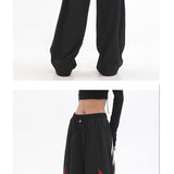 Cinessd Party Outfit Women Oversized Sports Wide Leg Pants Hip Hop Sweatpants Casual Joggers Pants Fashion Streetwear Y2k High Waist Baggy Trousers