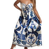 Cinessd party look inspos Fashion Women Print Halter With Chest Trend Long pattern Sexy Maxi dress 2025 New Spring Summer Temperament Long Dresses