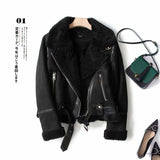 1980s fashion trends Long-Term Large Number of Winter Women's Clothing Large Lapel Women's Thickened Motorcycle Suede Fur Coat