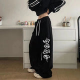 Cinessd Party Outfit 2024 Spring Summer New Women Pants High Waist Drawstring Vintage Hip-hop Long Trousers Y2K Streetwear Women's Pants