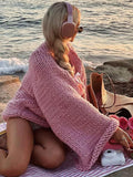 Cinessd Thick Needle Sweater With Big Bow Loose Casual Wide Sleeved Sweaters Deep V Sweet Knitwear Pullover Women Warm Thickened Tops ootd outfit idea