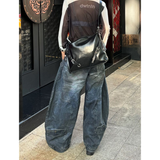 Cinessd Party Outfit Blue High Waist Women Jeans Hip-hop Style Fashion Vintage Streetwear Y2K Wide Leg Jean 2024 Female Trouser Baggy Denim Pants