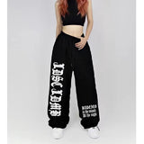 Cinessd Party Outfit 2024 Spring Summer New Women Pants High Waist Drawstring Vintage Hip-hop Long Trousers Y2K Streetwear Women's Pants