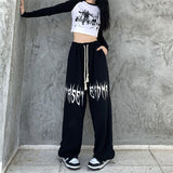 Cinessd Party Outfit 2024 Spring Summer New Women Pants High Waist Drawstring Vintage Hip-hop Long Trousers Y2K Streetwear Women's Pants