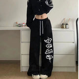 Cinessd Party Outfit 2024 Spring Summer New Women Pants High Waist Drawstring Vintage Hip-hop Long Trousers Y2K Streetwear Women's Pants