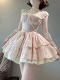 Cinessd France Summer Scattered Flowers Dress Women Fashion Sweet Slim Off Shoulder Lace New Dresses Girl Design Elegant Lovely Clothing Outfit Ideas
