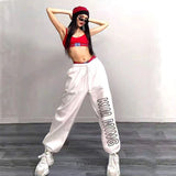 Cinessd Party Outfit New American Trendy Sweatpants Women Fashion Letter Print Long Trousers 2024 Spring Summer Street Vintage Pants for Women