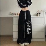 Cinessd Party Outfit 2024 Spring Summer New Women Pants High Waist Drawstring Vintage Hip-hop Long Trousers Y2K Streetwear Women's Pants