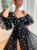 Cinessd Organza Stars Evening Dresses Off The Shoulder Floor-Length vestidos de festa Cap Sleeve vestidos de fiesta elegantes2025