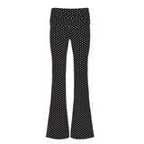 Cinessd  Casual Polka Dot Print Flared Pants y2k Streetwear Low Rise Slim-fitting Knitted Leggings Capris Korean Fashion Trousers ootd