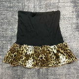 Cinessd High Street Y2K vintage 90's leopard Print Mini Dress Voluptuously folded high-waisted A-line dress Goth Fairy frilly hem slim ootd