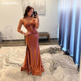 Cinessd Brown Off Shoulder Prom Dresses Heart Shaped Neck Evening Dress Customized Long Train Mermaid Party vestidos de fiesta