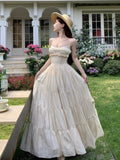 Cinessd Sweet Waist Cinching Strapless Cake Long Dress Elegant Women Sling Dresses Summer Hot Sale Of The Season Seaside Vacation Beach Outfit Ideas