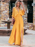 Cinessd - Summer Elegant Solid Color Beach Wear Maxi Dresses