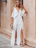 Cinessd - Summer Elegant Solid Color Beach Wear Maxi Dresses