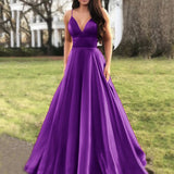 Cinessd - Sexy V Neck Prom Party Dress