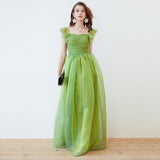 Cinessd - Bow Detaiing Ruched Bodice Elegant Long Party Prom Dress