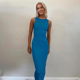 Cinessd - Sexy Cut Out Sleeveless Long Maxi Dress