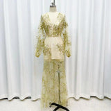 Cinessd - Embroidery Elegant Long Maxi Designer Dresses