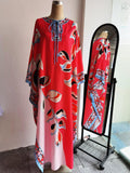 Cinessd - Floral Printed Loose Design Elegant Maxi Dresses