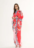 Cinessd - Floral Printed Loose Design Elegant Maxi Dresses