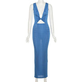 Cinessd - Sexy Cut Out Sleeveless Long Maxi Dress