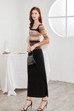 Cinessd - Long Sleeves Patchwork Ruffles Elegant Fashion Long Dresses