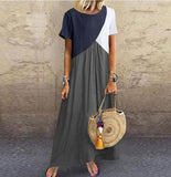 Cinessd - Women Sundress Summer Long Dress Patchwork Loose Party Maxi Dresses