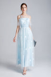 Cinessd - Sexy Tulle Laid Over Appliques Elegant Party Prom Long Maxi Dress