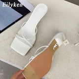 Cinessd Eilyken Fashion Gold Silver Sandals Thin Low Heel Lace Up Rome Summer Gladiator Women Casual Narrow Band Shoes