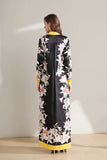 Cinessd - Long Sleeves Floral Printed Loose Designer Fashion Casual Split Long Dresses