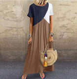 Cinessd - Women Sundress Summer Long Dress Patchwork Loose Party Maxi Dresses