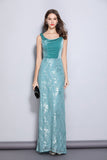 Cinessd - Lace Velvet Patchwork Elegant Maxi Long Designer Dresses