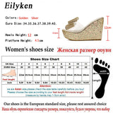 Cinessd Eilyken PVC Transparent Slippers Women Summer Toe Platform Bow Crystal Slide Wedge Sandals Size 34-40