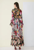 Cinessd - Floral Printed Ruffles Elegant Designer Casual Holiday Maxi Dresses