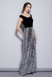 Cinessd - Bodice Patchwork Sequined Elegant Long Party Dresses