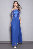 Cinessd - Lace Patchwork Party Prom Elegant Long Designer Runway Dresses