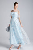 Cinessd - Sexy Tulle Laid Over Appliques Elegant Party Prom Long Maxi Dress