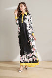 Cinessd - Long Sleeves Floral Printed Loose Designer Fashion Casual Split Long Dresses