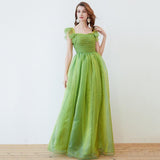 Cinessd - Bow Detaiing Ruched Bodice Elegant Long Party Prom Dress