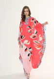 Cinessd - Floral Printed Loose Design Elegant Maxi Dresses