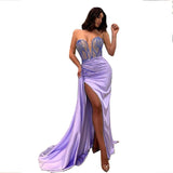 Cinessd - New Summer New Casual Light Purple Sequins Sexy Prom Dresses