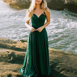 Cinessd - New Arrival Green Ruffle Long Prom Dresses