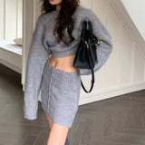 midi skirt outfit fall 2024chinc Winter Short Thickened Sweater Breasted Hip Knitted Short Skirt Two-Piece Suit for Women