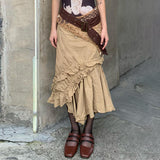 y2k outfits Personalized Irregular Pleated Skirt 2024 Autumn Street Hipster Hot Girl Casual Style Dress