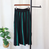  fashion urban Niche Color Matching Knitted Skirt 2024 Autumn and Winter High Waist Pleated Skirt A- line Wool Umbrella Skirt for Women