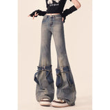 y2k outfits All-Match Casual Straight Denim Pants Spring and Autumn Girls 2024 New American Retro Distressed Frayed Wide-Leg Pants